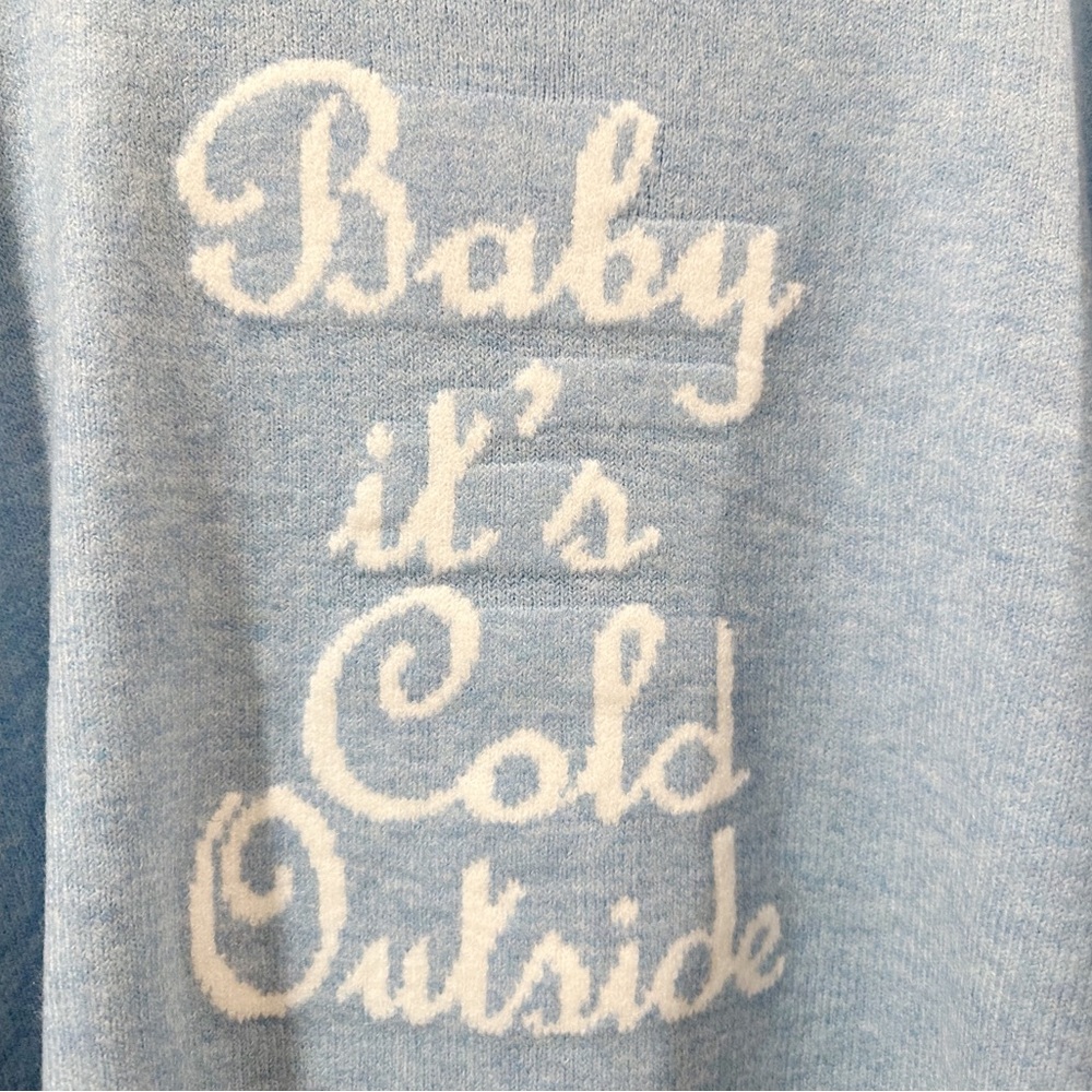 New CeCe Baby It’s Cold Outside Soft Winter Sweater Top Pullover Blue Women L - Picture 2 of 5